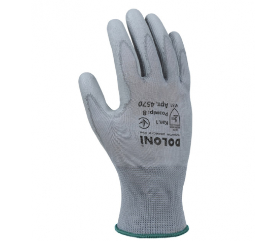 Рукавички D-FLEX 4572 трикотажні з поліуретановим покриттям 10 розмір Doloni